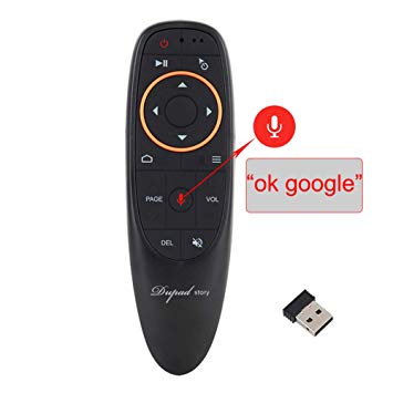Dupad story G10 Voice Air Mouse Remote, 2.4Ghz Mini Wireless Android TV Control & Infrared Learning Microphone for Computer PC Android TV