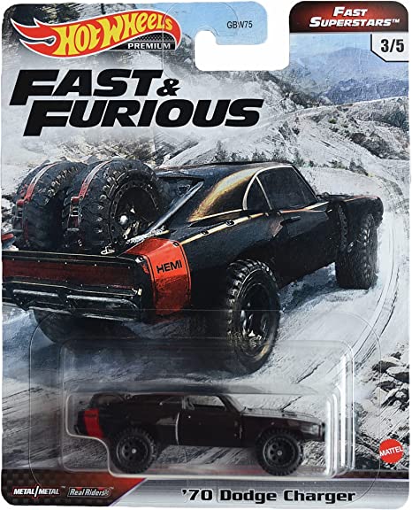 Hot Wheels '70 Dodge Charger, [Black] Fast Superstars 3/5