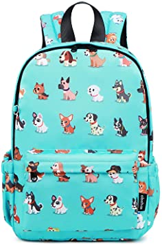 Abshoo Little Kids Dog Toddler Backpacks for Boys and Girls Preschool Backpack with Chest Strap (Dog Teal)