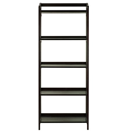 Casual Home 337-53 Stratford 5-Shelf Folding Bookcase-Espresso