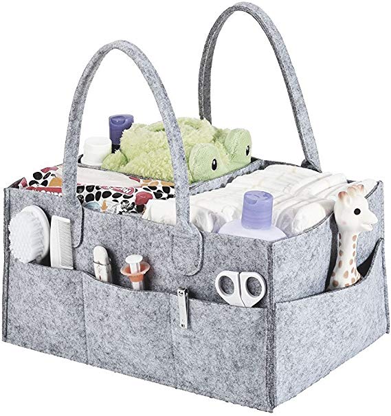 Diaper Caddy Organizer, Baby Diaper Caddy, Nursery Storage Basket Bin and Car for Diapers and Baby Wipes, Nappy Bags for Mom, Toys Storage for Child