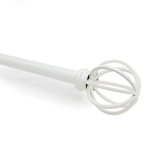 Sheffield Home, AMG, and Enchante Accessories, Round Cage Curtain Rod, 42 to 120-Inch, White