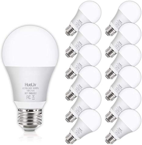 12Pack A19 LED Light Bulbs, 100 Watt Equivalent LED Bulbs, 2700K Warm White, No Flicker E26 Edison Medium Screw Base Bulbs, 1100Lumens, Non Dimmable