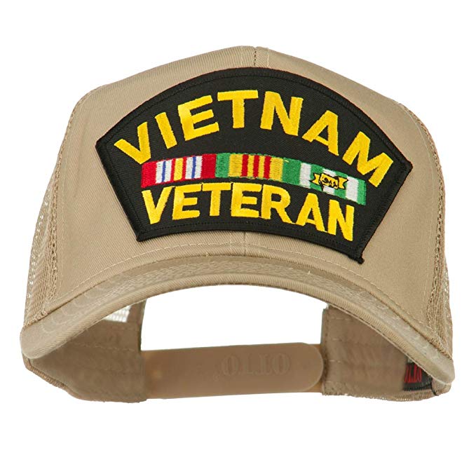 e4Hats.com Vietnam Veteran Military Patched Mesh Back Cap