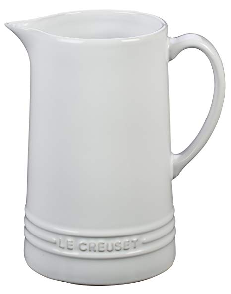 Le Creuset PG1075-1016 Stoneware Pitcher, 1.6-Quart, White