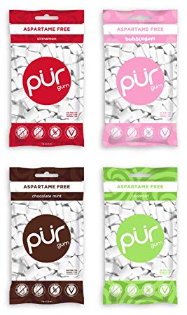 Pur Gum Variety Pack - Cool Mint, Chocolate Mint, Cinnamon and Bubblegum - 55 Pieces each