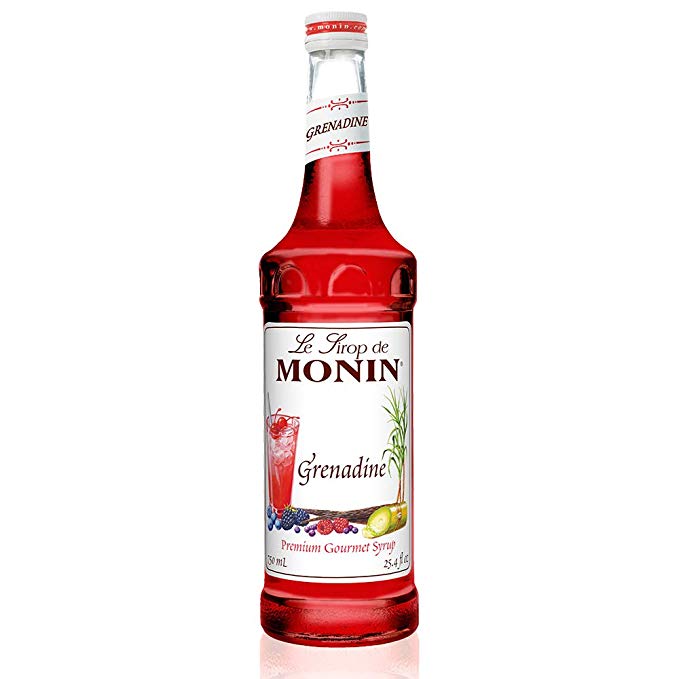 Monin - Grenadine Syrup, Delightfully Sweet, Natural Flavors, Great for Cocktails, Mocktails, Sodas, and Smoothies, Vegan, Non-GMO, Gluten-Free (750 Milliliters)