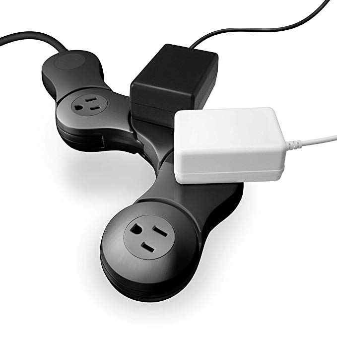 Quirky Pivot Power 2.0 Junior -Flexible 4 Outlet (Black)