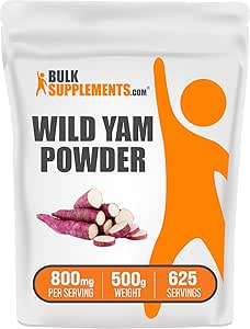 BulkSupplements.com Wild Yam Powder - Herbal Supplement, Wild Yam Supplement, Wild Yam Root Powder - Gluten Free, 800mg per Serving, 500g (1.1 lbs) (Pack of 1)