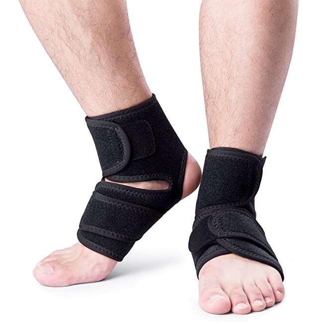 Cambivo 2 Pack Ankle Brace & Stabilizer, Breathable Ankle Support for Ankle Sprain, Ideal for Injury Recovery, Joint Pain, Plantar Fasciitis, Eases Swelling, Heel Spurs, Achilles tendon