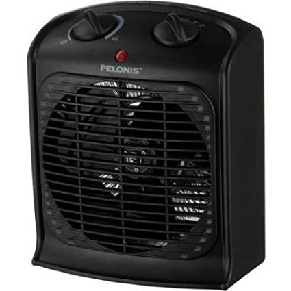 Pelonis Fan-forced Black Portable Space Heater with Thermostat-new, Three Heat Settings (Low, Medium and High),safety Auto Shut-off