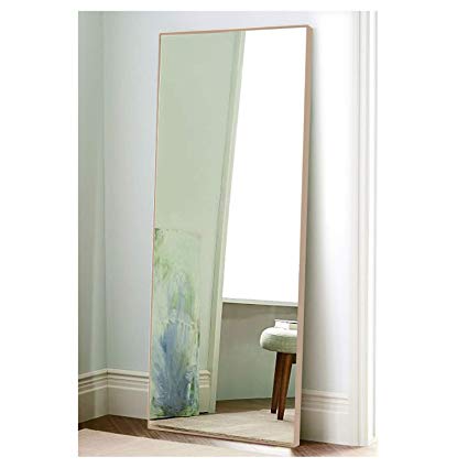 CrossROBBIN Thin Frame Floor Mirror, 65"x22", Maple