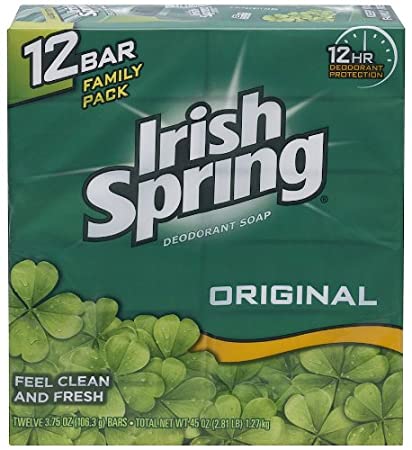Irish Spring Bath Bar Soap, Original, 3.75 Ounce, 12 Count (Pack of 1)