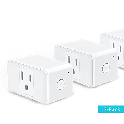 meross WiFi Smart Plug Mini, Alexa and Google Voice Control, Occupies Only One Socket,App Remote Control Devices from Anywhere,No Hub Needed,,FCC and ETL Complied (Smart Plug - 3 Pack)