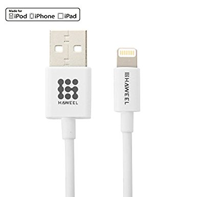 8 Pin USB Cable, HAWEEL [Apple MFi Certified] 3ft Sync Charger with Ultra-Compact Connector for iPhone 7 Plus / 7 / 6s Plus / 6s / 6 Plus / 6 / 5s, iPad Air, Mini, iPod touch and more.