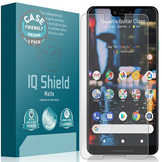 IQ Shield Matte Screen Protector Compatible with Google Pixel 3 XL (Case Friendly)(2-Pack) Anti-Glare Anti-Bubble Film