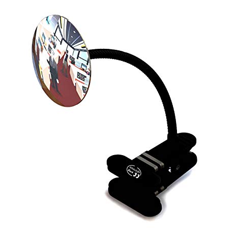 Watch Your Back Desk Mirror to See Behind You, Clear Crisp Beautiful Reflection, Excellent Quality, Clip-on Wide Angle View Cubicle Mirror, Computer Monitor Mirror for Your Office.
