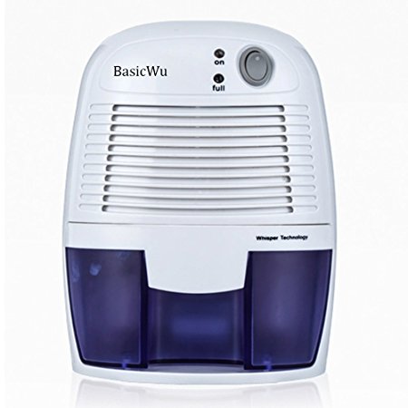 BasicWu Powerful Mini Dehumidifier, Electric Compact Home Dehumidifier Perfect for Small Room,like Bathroom,Kitchen,Basement,Attic and Bedroom