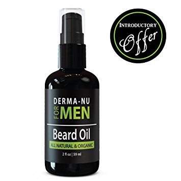 Beard Oil & Conditioner by Derma-nu for Men - Best Facial Hair Grooming Product. Organic, All Natural Formula Enriched with Argan, Avocado & Jojoba Oil for a Strong, Healthy Beard
