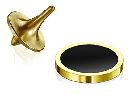 ForeverSpin—World Famous Metal Spinning Top and Base Pack —24K Gold Plated