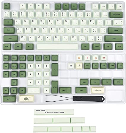 Matcha 3.0 Dye Sub ZDA PBT Keycap Similar to XDA Japanese Korean Russian for MX Split Keyboard 104 87 61 Melody 96 KBD75 ID80 GK64 68（Only Keycap） (Matcha Japanese Kit 3.0)