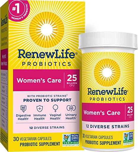 Renew Life #1 Women's Probiotic - Ultimate Flora Probiotic Women's Care, Shelf Stable Probiotic Supplement - 25 Billion - 30 Vegetable Capsules (Packaging May Vary)