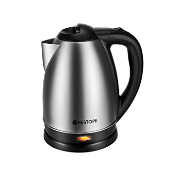 BESTOPE Electrics Kettle Cordless Tea Kettle Boiler 2.0L High Capacity Stainless Steel Kettle, 1000W of Power with Fast Heat Up, Automatically Shut Off