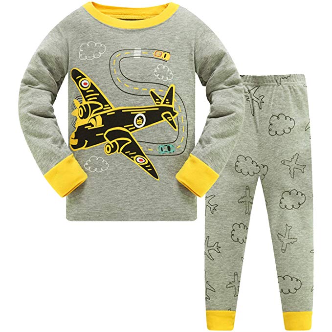 AmberEft Boys Pajamas Kids Clothes Toddler PJs Sets Long Sleeve Sleepwear Size 2-8