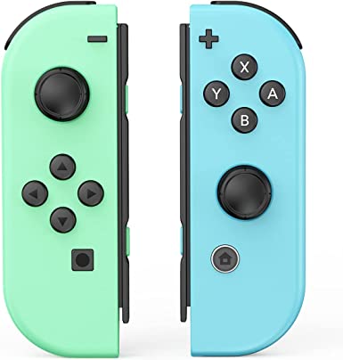JORREP Wireless Controller for Nintendo Switch,Replacement joy cons Controller for Nintendo Switch with Dual Vibration/Wake-up Function/Screenshot Green&Blue