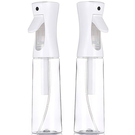 Continuous Spray Bottle for Hair - 2Pack(6.8oz/200ml) Mist Empty Ultra Fine Plastic Water Sprayer – For Hairstyling, Cleaning, Salons, Plants-Clear