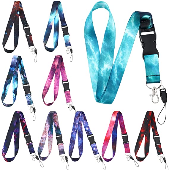 10 Pieces lanyards for keys Neck Lanyard for women Neck Strap ID Badge Holder Lanyards Detachable Safety Keys for Phone Bag