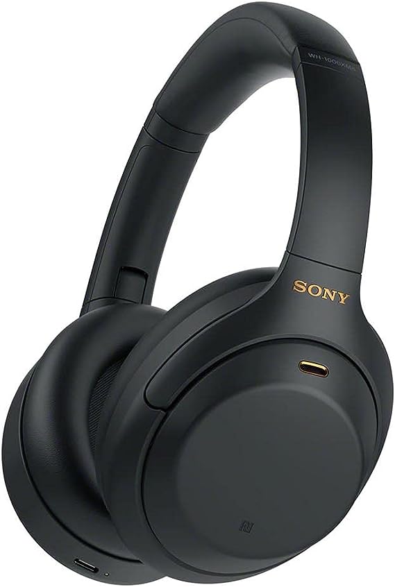 Sony WH-1000XM4 Wireless Premium Noise Canceling Overhead Headphones - 30hr Battery Life, Over Ear Style with Mic for Phone-Call and Alexa Voice Control for Google Assistant - Black