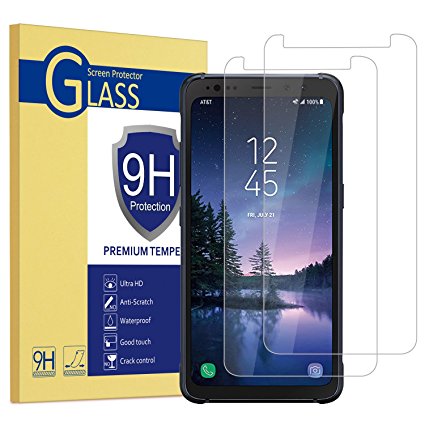 Famavala [2 Pack] Tempered Glass Screen Protector for for Samsung Galaxy S8 Active [9H Hardness] [Premium Clarity] [Scratch-Resistant] (Crystal)