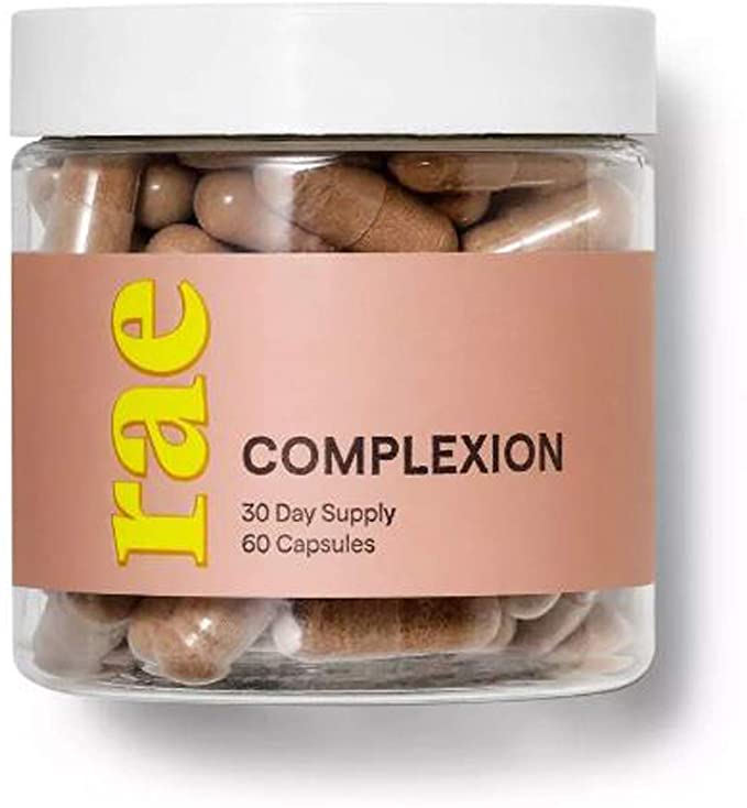 Rae Skin Complexion Dietary Supplement 60 Capsules! Blend of Vitamins A and E, Zinc, Licorice Root and Green Tea! Nourish and Support Clear Skin! Gluten-Free, Vegan and Non-GMO!