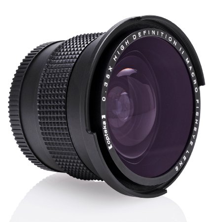 Opteka .35x HD Super Wide Angle Panoramic Macro Fisheye Lens for Canon EOS 80D, 70D, 60D, 60Da, 50D, 1Ds, 7D, 6D, 5D, 5DS, Rebel T6s, T6i, T6, T5i, T5, T4i, T3i, T3, T2i and SL1 Digital SLR Cameras