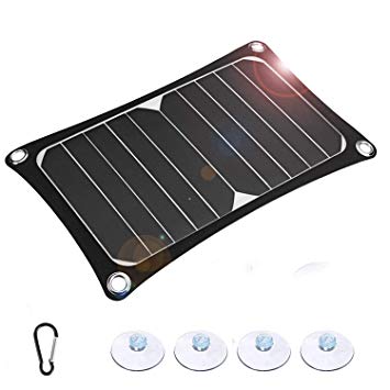 10W 5V Solar Panel USB Port Ultra-Thin Portable Power Bank Supply Outdoor Small Monocrystalline Solar Panel Charger Appliance for All USB Devices for Automobiles,DVD,Hiking,Lights,Phone