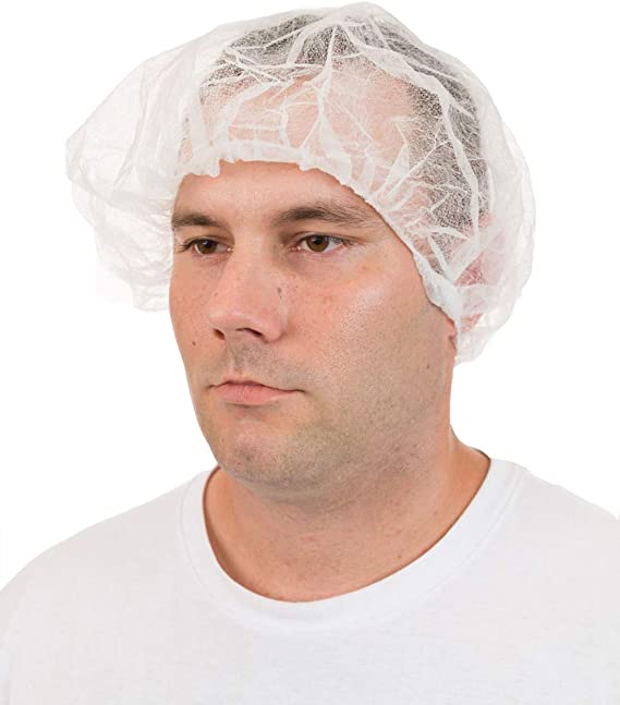 International Enviroguard Polypropylene Disposable Bouffants Hair Net Caps [Latex Free] for Hospitals, Medical, Health, Doctor, Labs, Nurse, Food Service, Salon - Pleated White (21", Case of 1000)