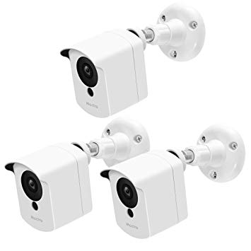 Moctra Wyze Cam Wall Mount Bracket, Protective Cover with Security Wall Mount for Wyze Cam V2 V1 and Ismart Spot Camera (White, 3 Pack)