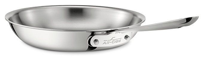 All-Clad 4108 Stainless Steel Tri-Ply Bonded Dishwasher Safe Fry Pan / Cookware, 8-Inch, Silver