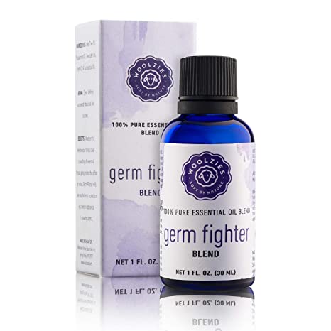 Woolzies 100% Pure Germ Fighter Essential oil Synergy Blend 1 Oz | For Sinus, Good Health & Cold | Natural Cold Pressed Undiluted Therapeutic Grade | For Diffusion Internal or Topical