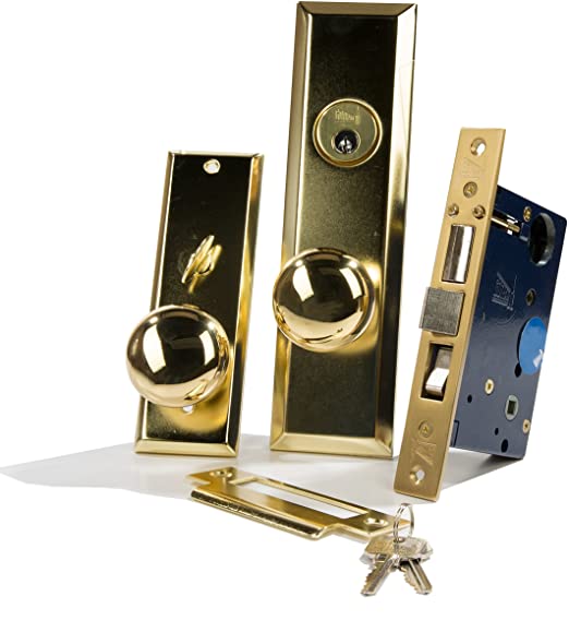 Guard Security Gotham Heavy Duty Mortise Attached Lockset (Left Hand, Polished Brass)