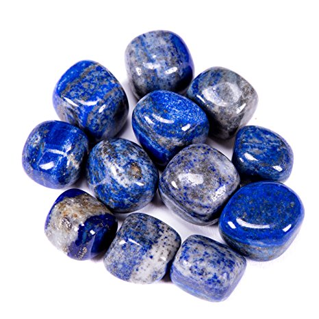 Bingcute 1/2lb Bulk Large Natural Lapis Lazuli Tumbled Polished Stones From Afghanistan 1"inch Size Polished Crystals for Reiki Crystal Healing