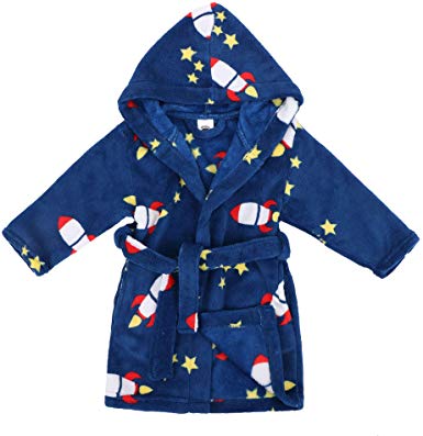 Verabella Boys Girls' Plush Soft Fleece Printed Hooded Beach Cover up Pool wrap