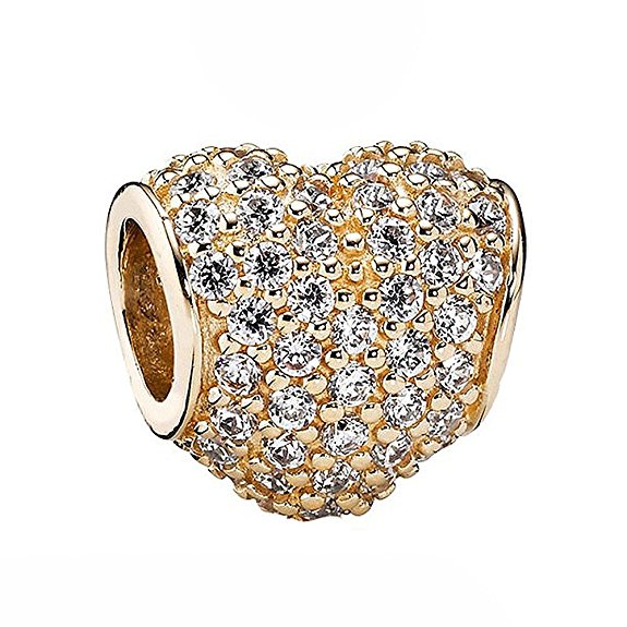 Pandora 750828cz 14k Gold Pave Heart Charm