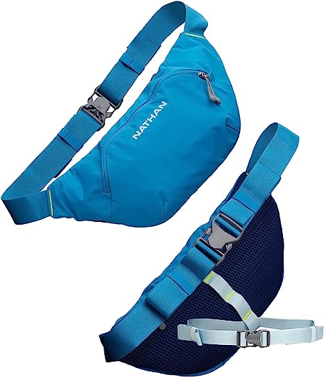 Nathan Limitless 2L Hydration Sling, Two Side Pockets & Small Zipper Stash Pocket for Essential Storage, Breathable & Moisture Wicking