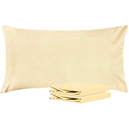 NTBAY King Pillowcases, Set of 2, 100% Brushed Microfiber, Soft and Cozy, Wrinkle, Fade, Stain Resistant (Khaki, King)