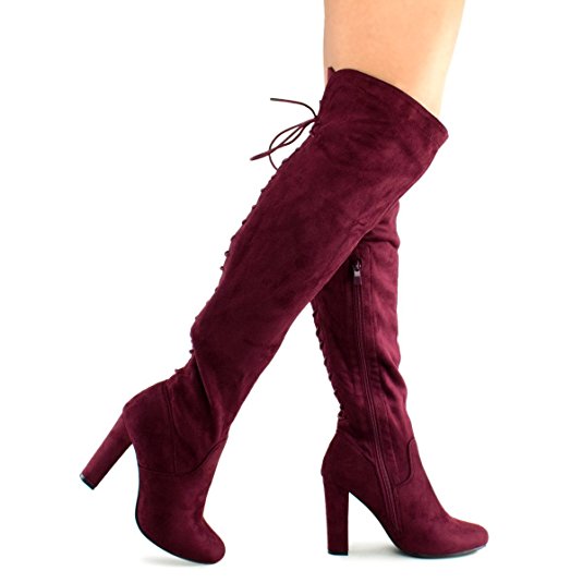 Premier Standard Women's Thigh High Stretch Boot - Trendy High Heel Shoe - Sexy Over The Knee Pullon Boot - Comfortable Easy Heel