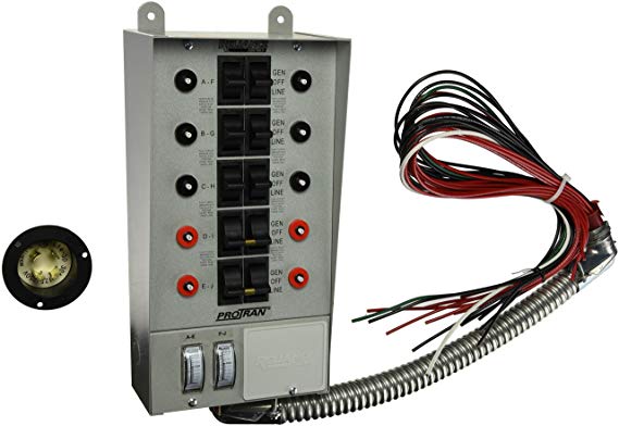Reliance Controls Corporation 30310A Pro/Tran 30-Amp Indoor Transfer Switch for Generators Up to 7,500 Running Watts