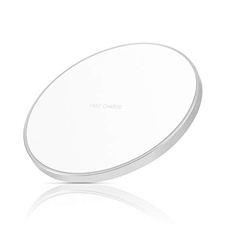 Limxems Wireless Charger, Universal Wireless Charging Pad 10W Fast Charge Compatible with iPhone x /8/8 Plus, Samsung Galaxy S9 /S9 Plus /S8 /S8 Plus /S7 /S6,Note 8 /Note 5, White