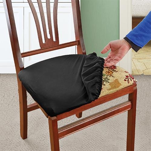 Black Stretch N Fit Chair Fabric Renewal Cover